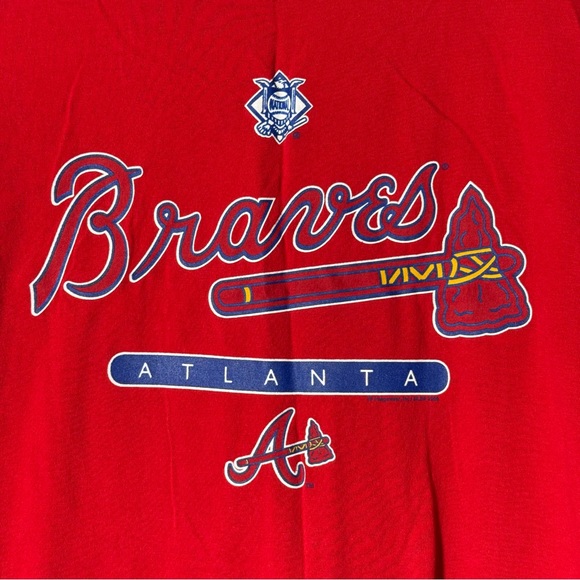 Vintage Atlanta Braves T-Shirt Large Lee Sport Axe Logo MLB Red Baseball - Picture 2 of 6